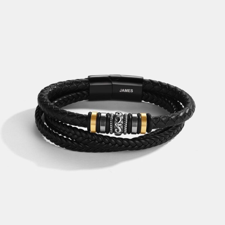 To My Grandson – ‘Love You Forever’ Personalized Name Bracelet