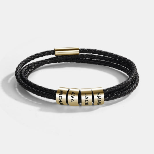 Inner Circle Timeless Bracelet with Engraved Name Beads