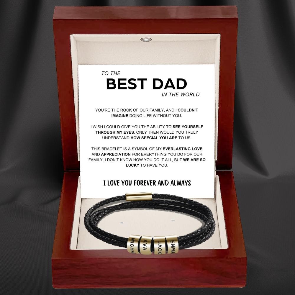 Best Dad In The World - Inner Circle Bracelet with Family Names