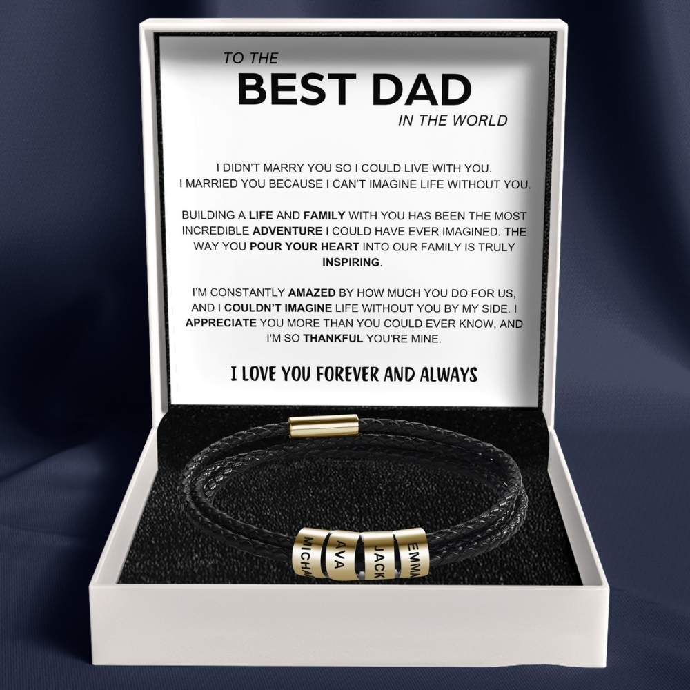 Best Dad In The World - Inner Circle Bracelet with Family Names