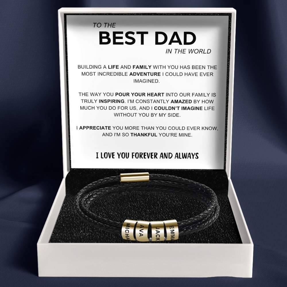 Best Dad In The World - Inner Circle Bracelet with Family Names