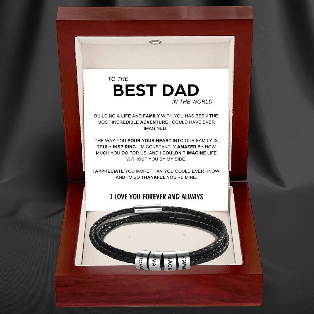 Best Dad In The World - Inner Circle Bracelet with Family Names