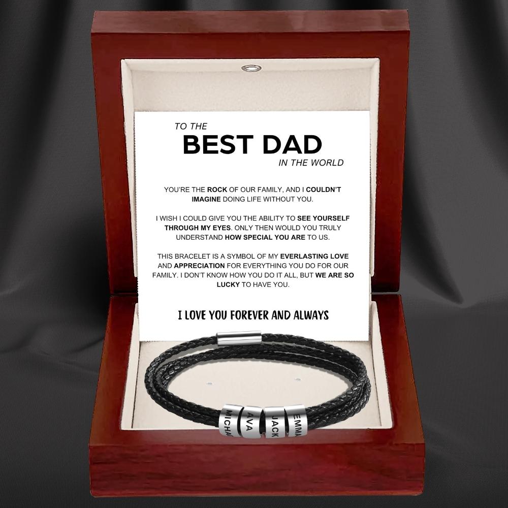Best Dad In The World - Inner Circle Bracelet with Family Names