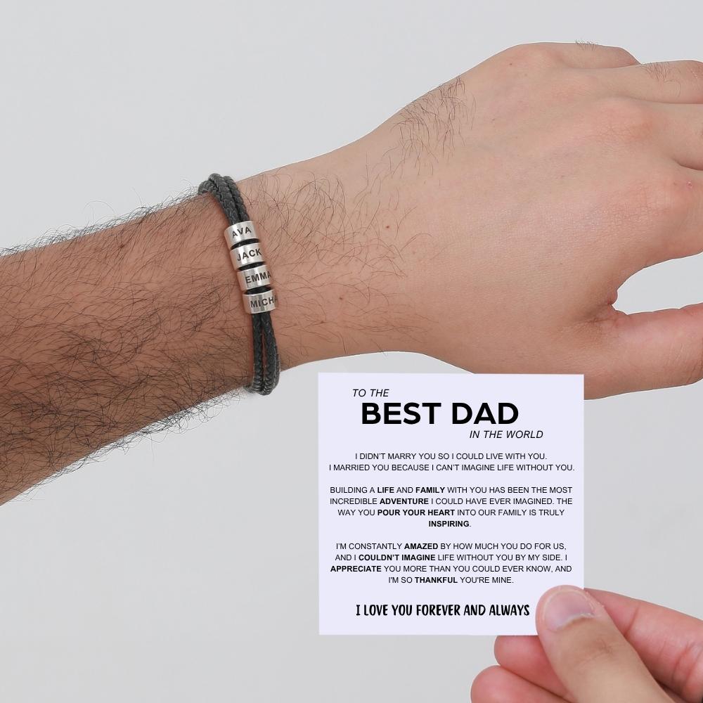 Best Dad In The World - Inner Circle Bracelet with Family Names