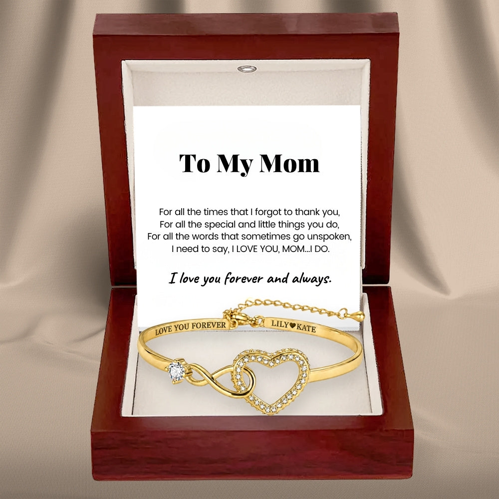 To My Mom – Infinity Heart Name Bracelet