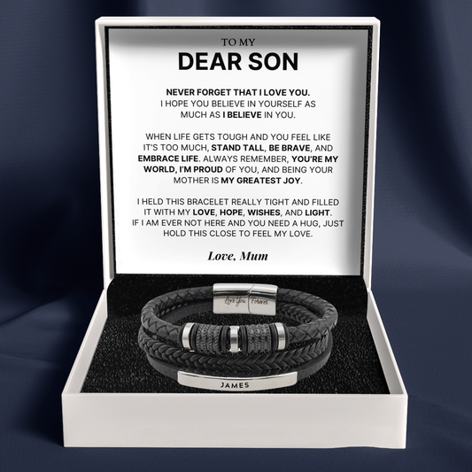 To My Dear Son – 'Forever Together' Name Bracelet