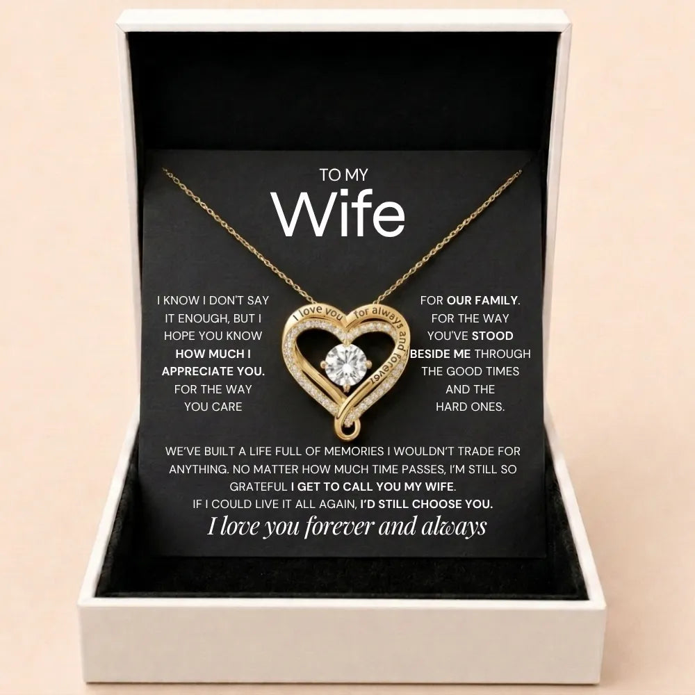 Forever & Always Heart Necklace - Grateful To Call You My Wife