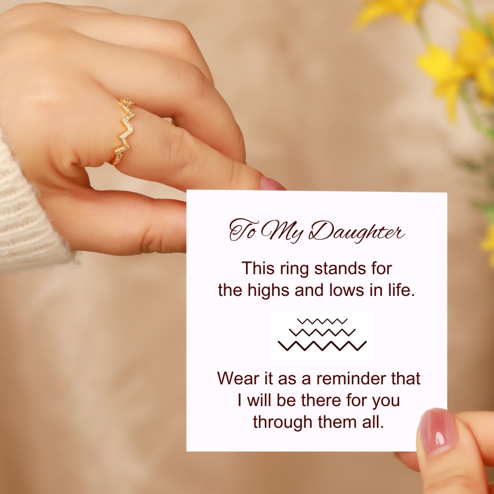 Highs and Lows Ring for Daughter with ‘Love from Mum’ Engraving Gift Set