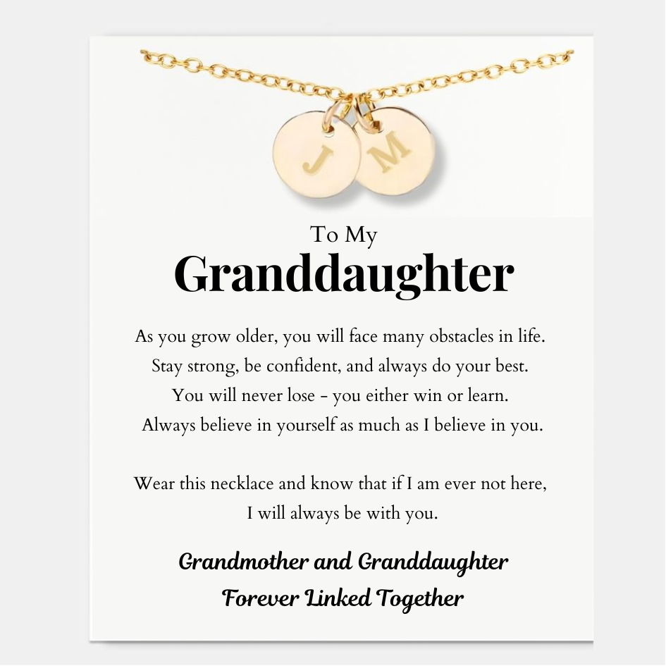 To My Granddaughter – Initials Disc Necklace