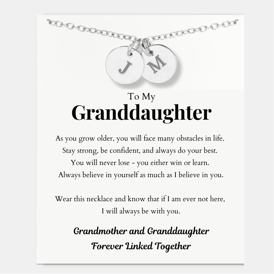 To My Granddaughter – Initials Disc Necklace