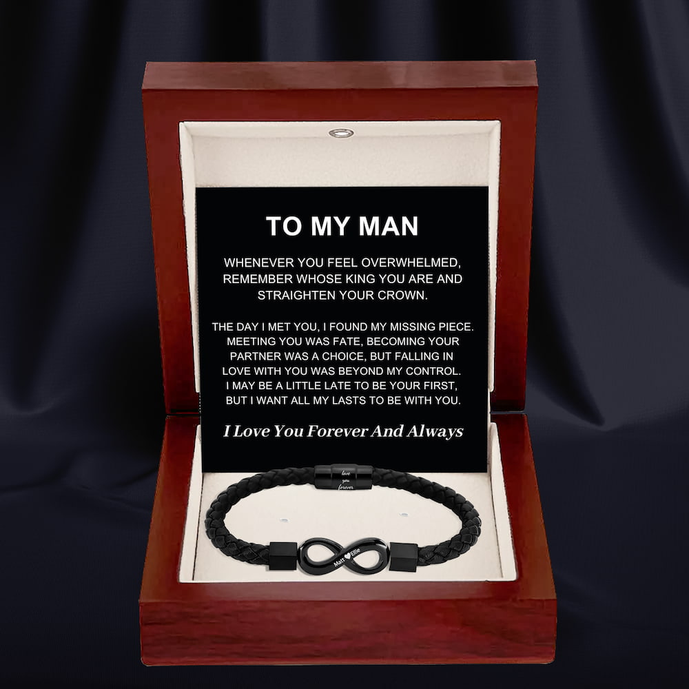 To My Man – Infinity ‘Love You Forever’ Personalized Name Bracelet