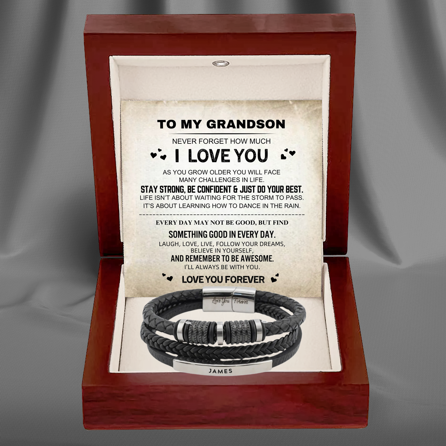 To My Grandson – 'Forever Together' Name Bracelet