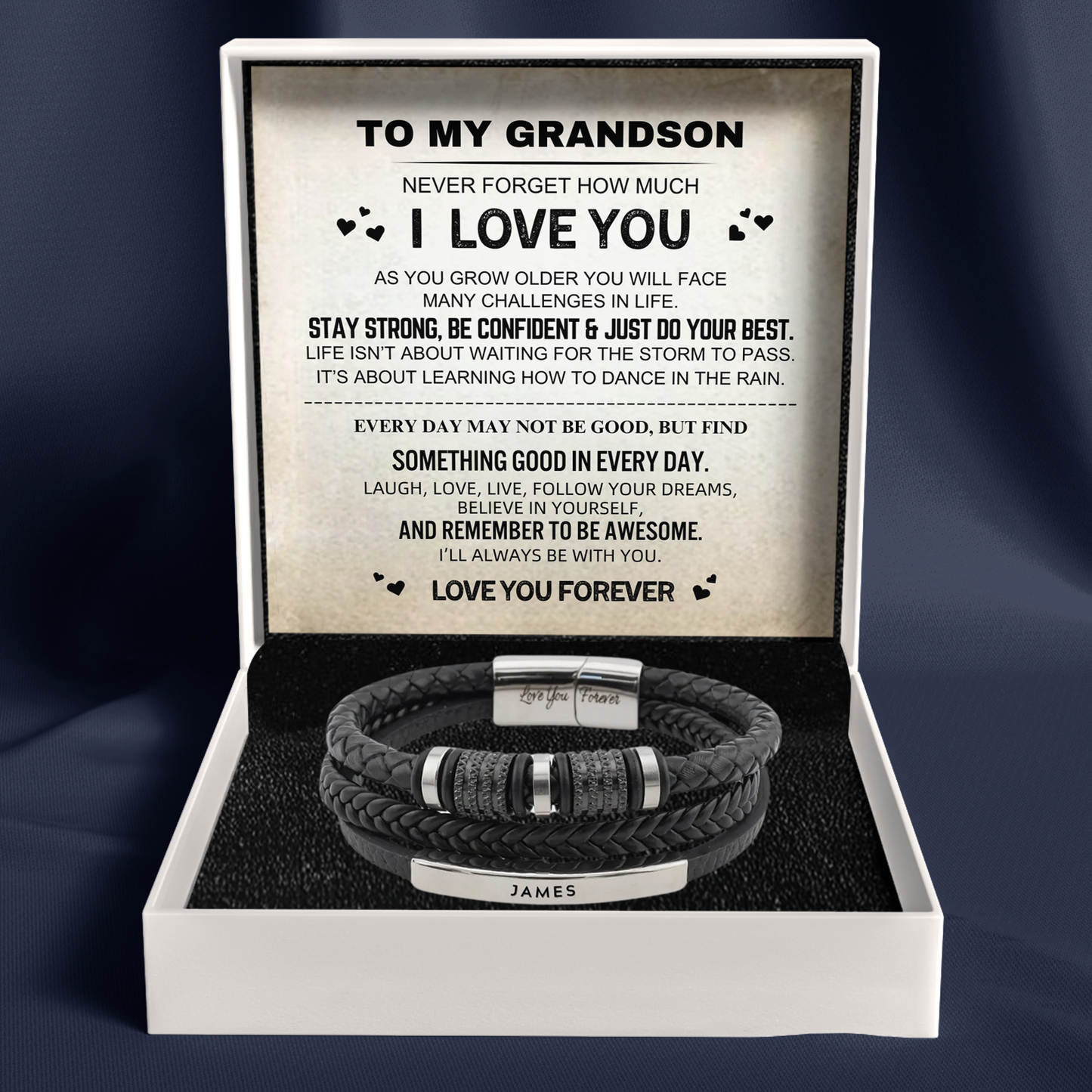 To My Grandson – 'Forever Together' Name Bracelet