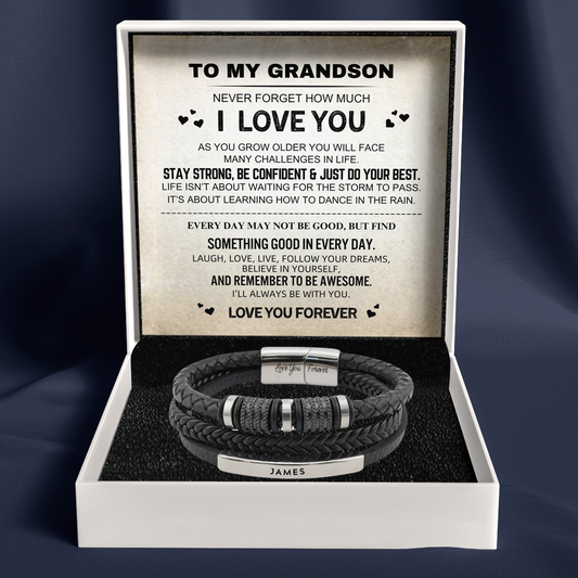 To My Grandson – 'Forever Together' Name Bracelet