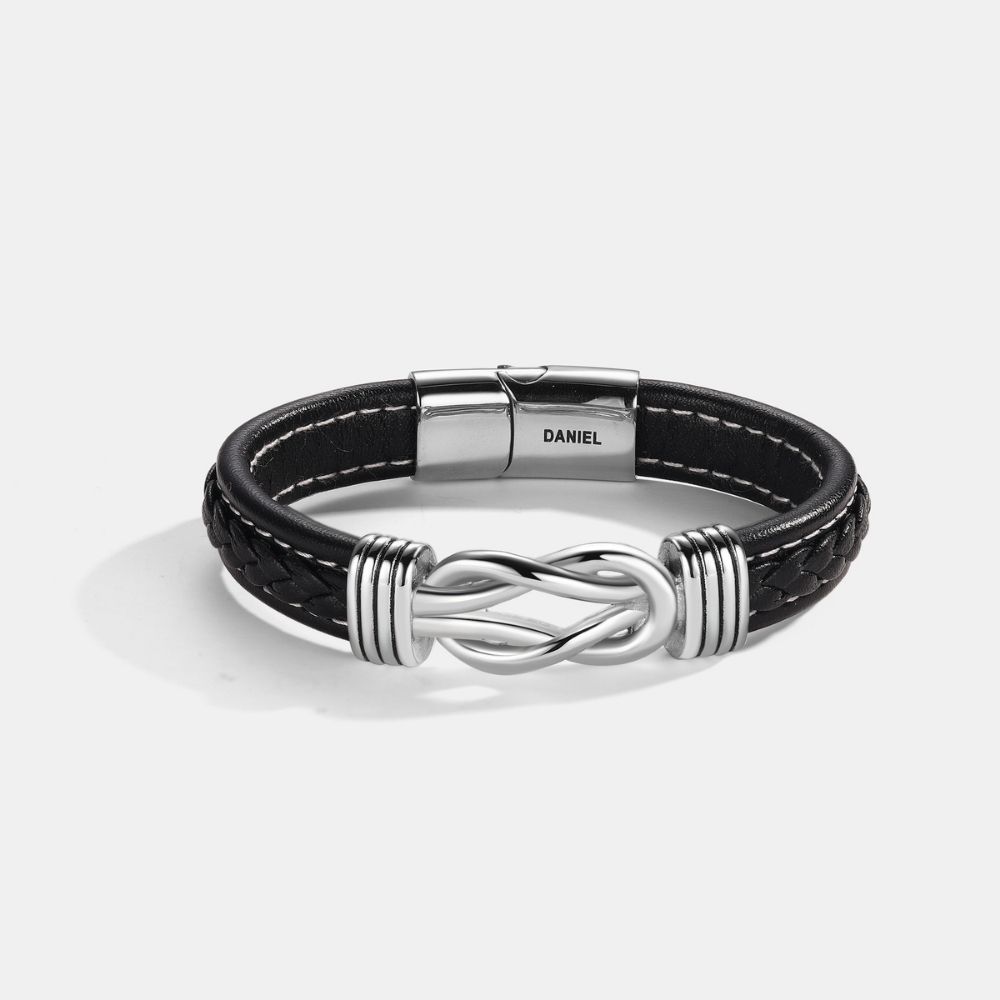 To My Dear Son – Infinity Knot Name Bracelet