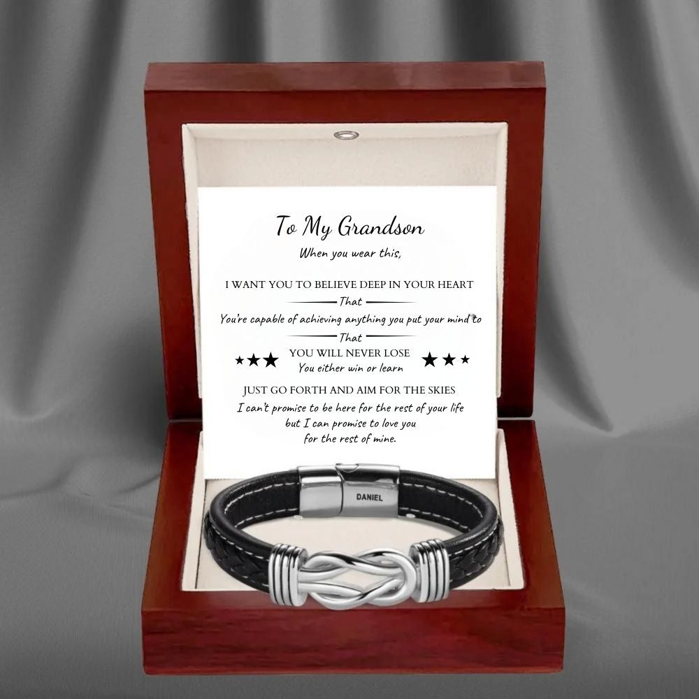 To My Grandson – Infinite Love Personalized Name Bracelet