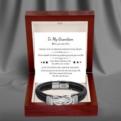 To My Grandson – Infinite Love Personalized Name Bracelet