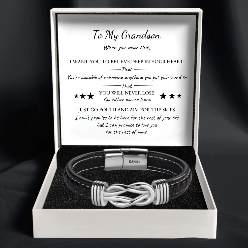 To My Grandson – Infinite Love Personalized Name Bracelet