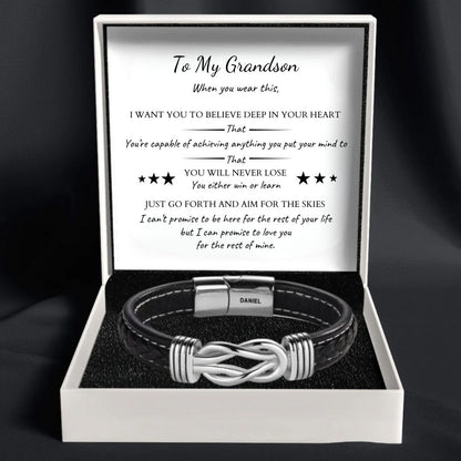 To My Grandson – Infinite Love Personalized Name Bracelet