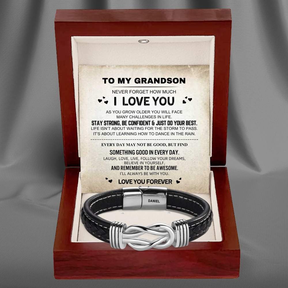 To My Grandson – Infinite Love Personalized Name Bracelet