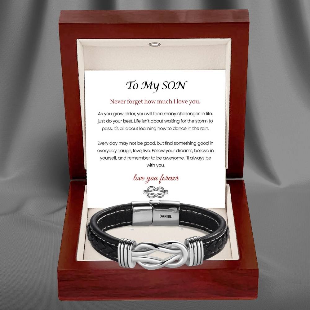 To My Son – Infinite Love Personalized Name Bracelet