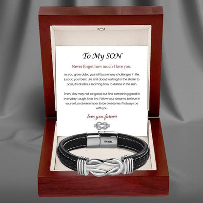 To My Son – Infinite Love Personalized Name Bracelet