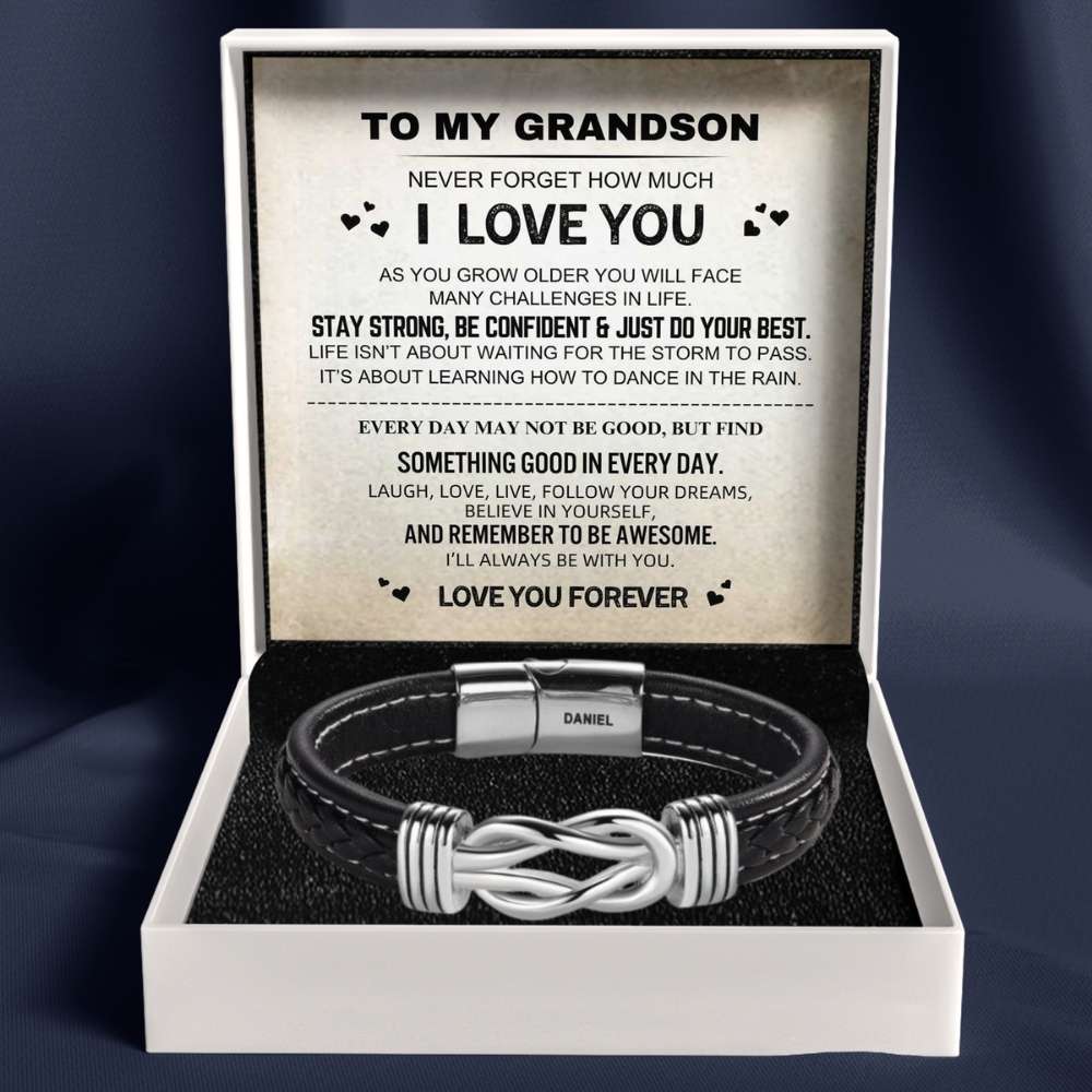 To My Grandson – Infinite Love Personalized Name Bracelet