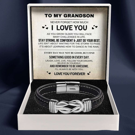To My Grandson – Infinite Love Personalized Name Bracelet