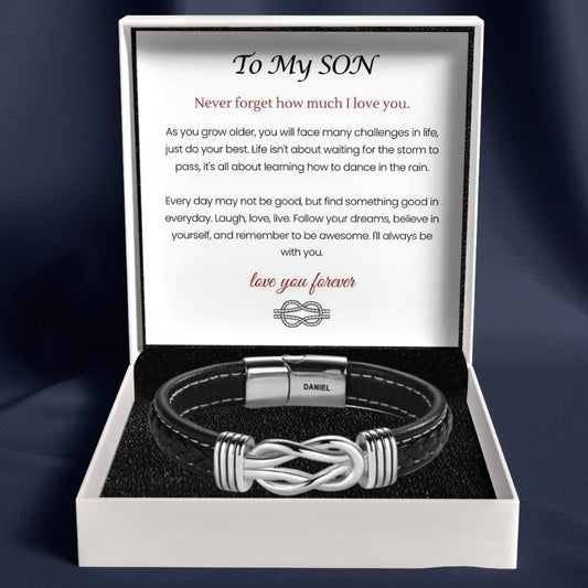 To My Son – Infinite Love Personalized Name Bracelet