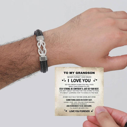 To My Grandson – Infinite Love Personalized Name Bracelet