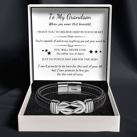 To My Grandson – Infinite Love Personalized Name Bracelet