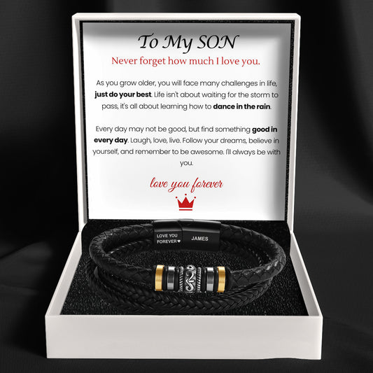 To My Son – ‘Love You Forever’ Personalized Name Bracelet