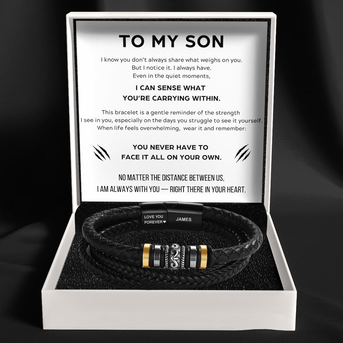 To My Son – ‘Love You Forever’ Personalized Name Bracelet