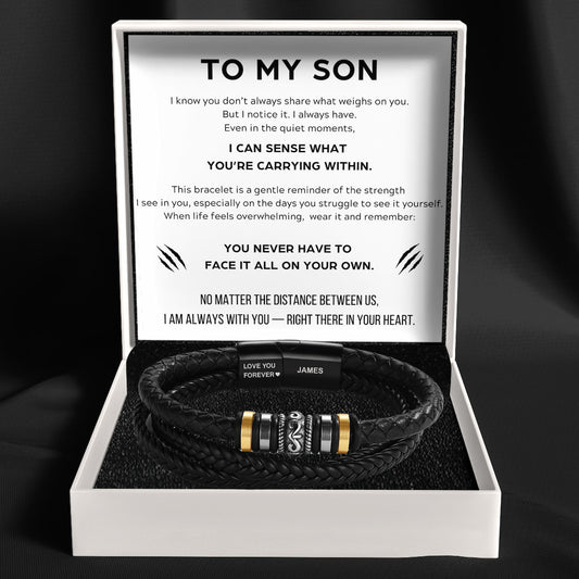To My Son – ‘Love You Forever’ Personalized Name Bracelet