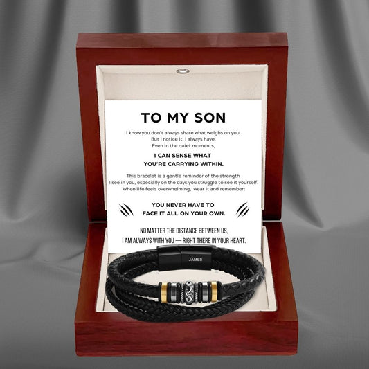 To My Son – ‘Love You Forever’ Personalized Name Bracelet