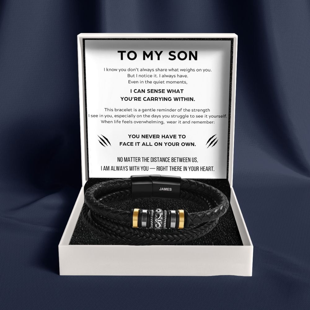 To My Son – ‘Love You Forever’ Personalized Name Bracelet