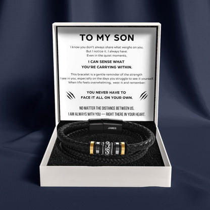 To My Son – ‘Love You Forever’ Personalized Name Bracelet