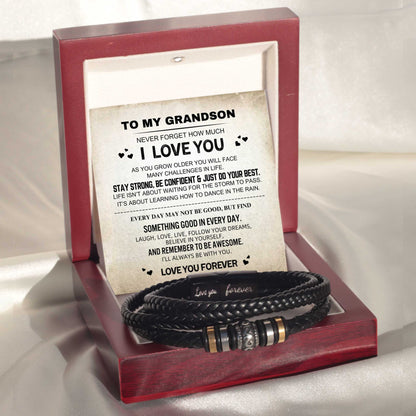 To My Grandson ‘Forever Linked Together’ Bracelet & Card Gift Set