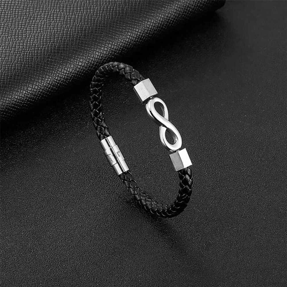 To My Son 'Love you forever' Engraved Infinity Braided Bracelet