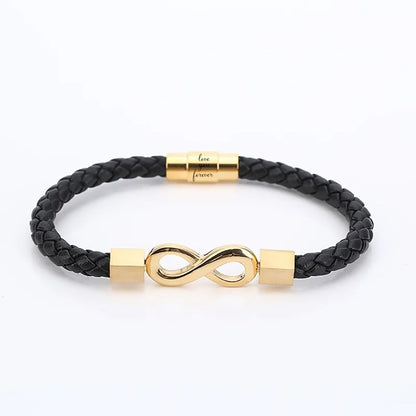 To My Son 'Love you forever' Engraved Infinity Braided Bracelet