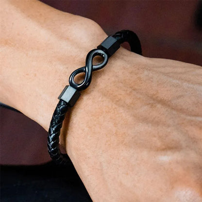To My Son 'Love you forever' Engraved Infinity Braided Bracelet