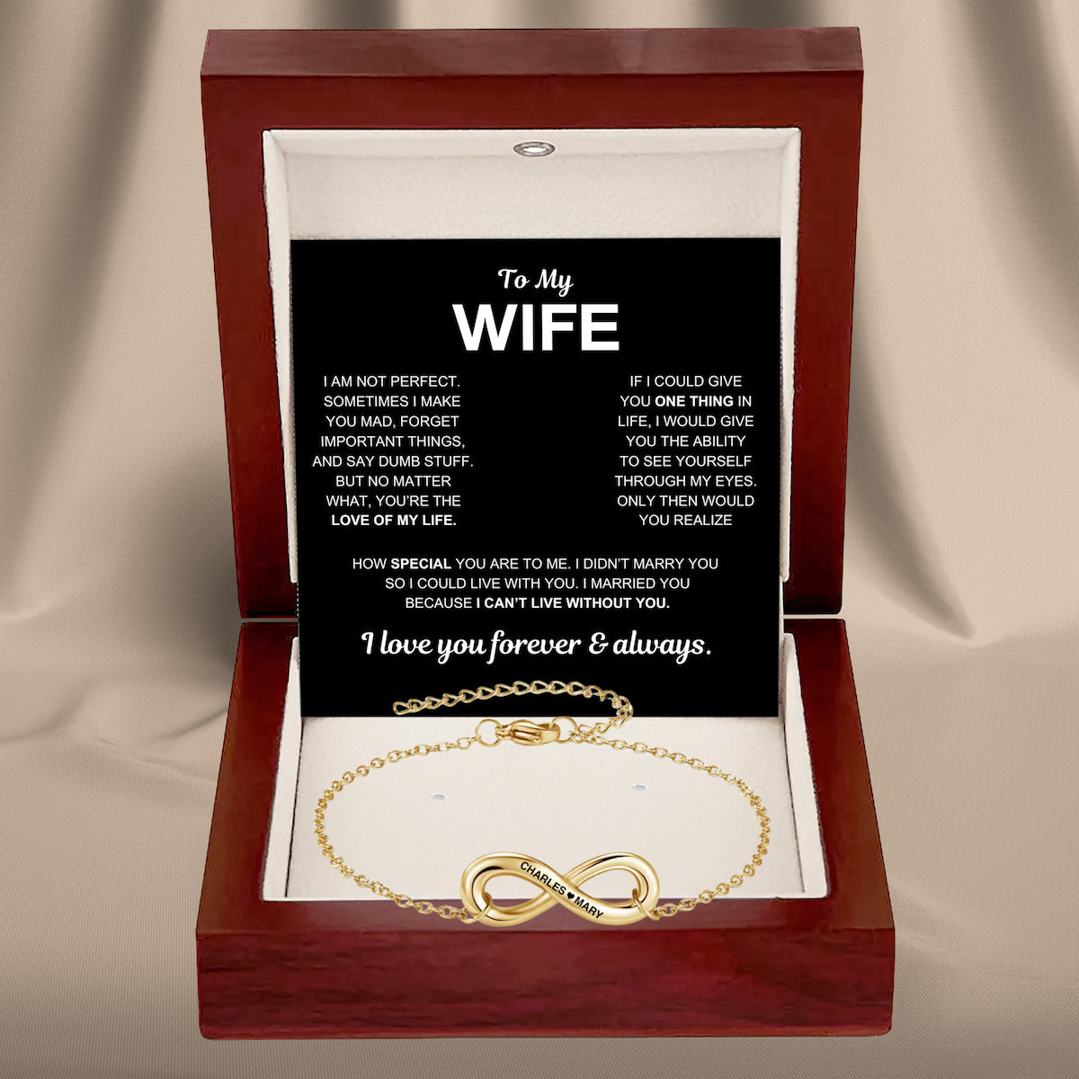 Infinity Name Bracelet for Wife