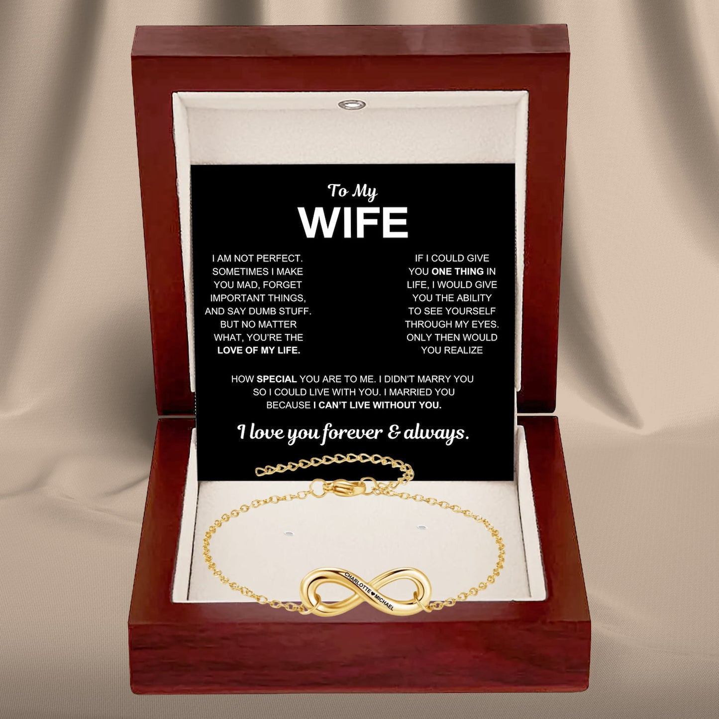 Infinity Name Bracelet for Wife