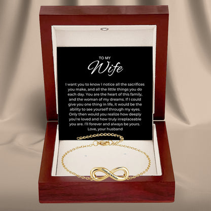 Infinity Name Bracelet for Wife