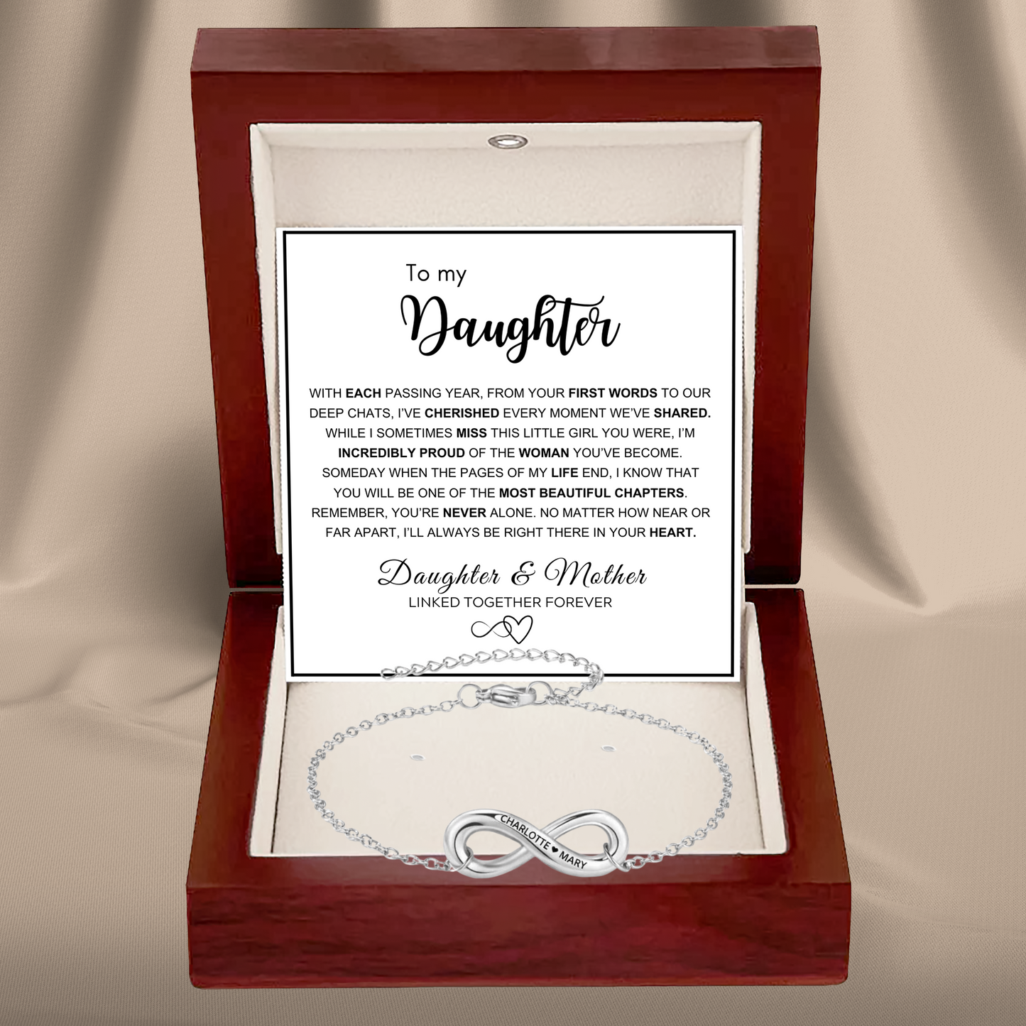 Infinity Name Bracelet for Daughter