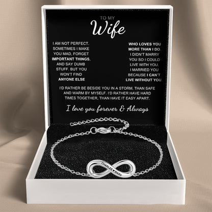 Infinity Name Bracelet for Wife