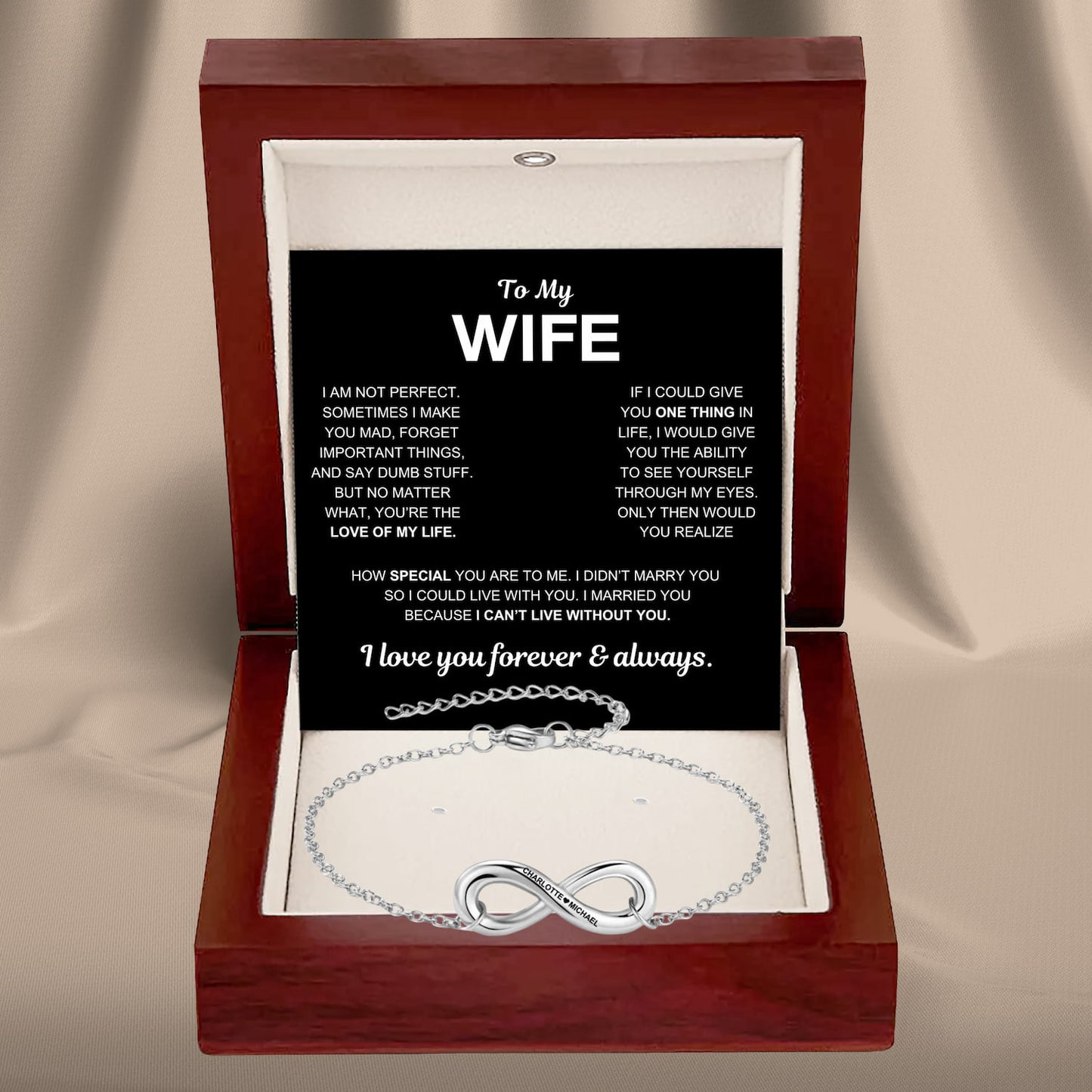 Infinity Name Bracelet for Wife