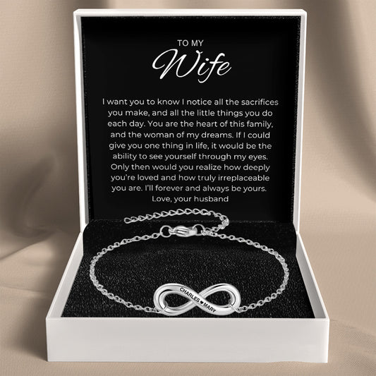 Infinity Name Bracelet for Wife