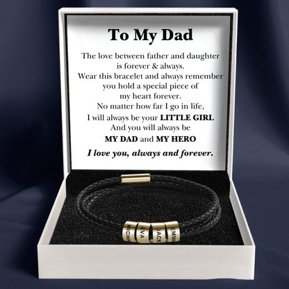 Best Dad In The World - Inner Circle Bracelet with Family Names