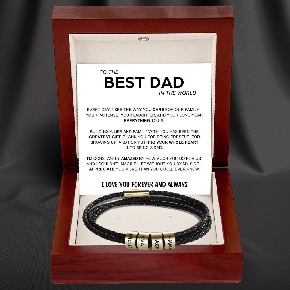 Best Dad In The World - Inner Circle Bracelet with Family Names